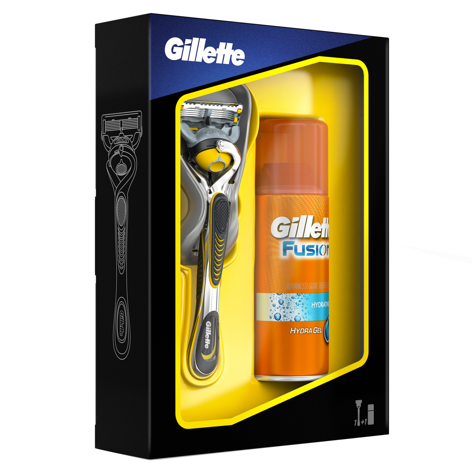 Набор для бритья Gillette Бритва Fusion ProShield + Гель для бритья Hydrating 75 мл (7702018423033) изображение 2