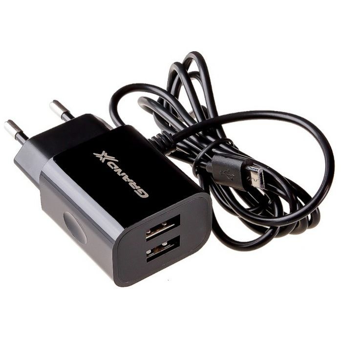 Зарядное устройство Grand-X 5V 2,1A 2USB + micro USB Black (CH-35B) изображение 3