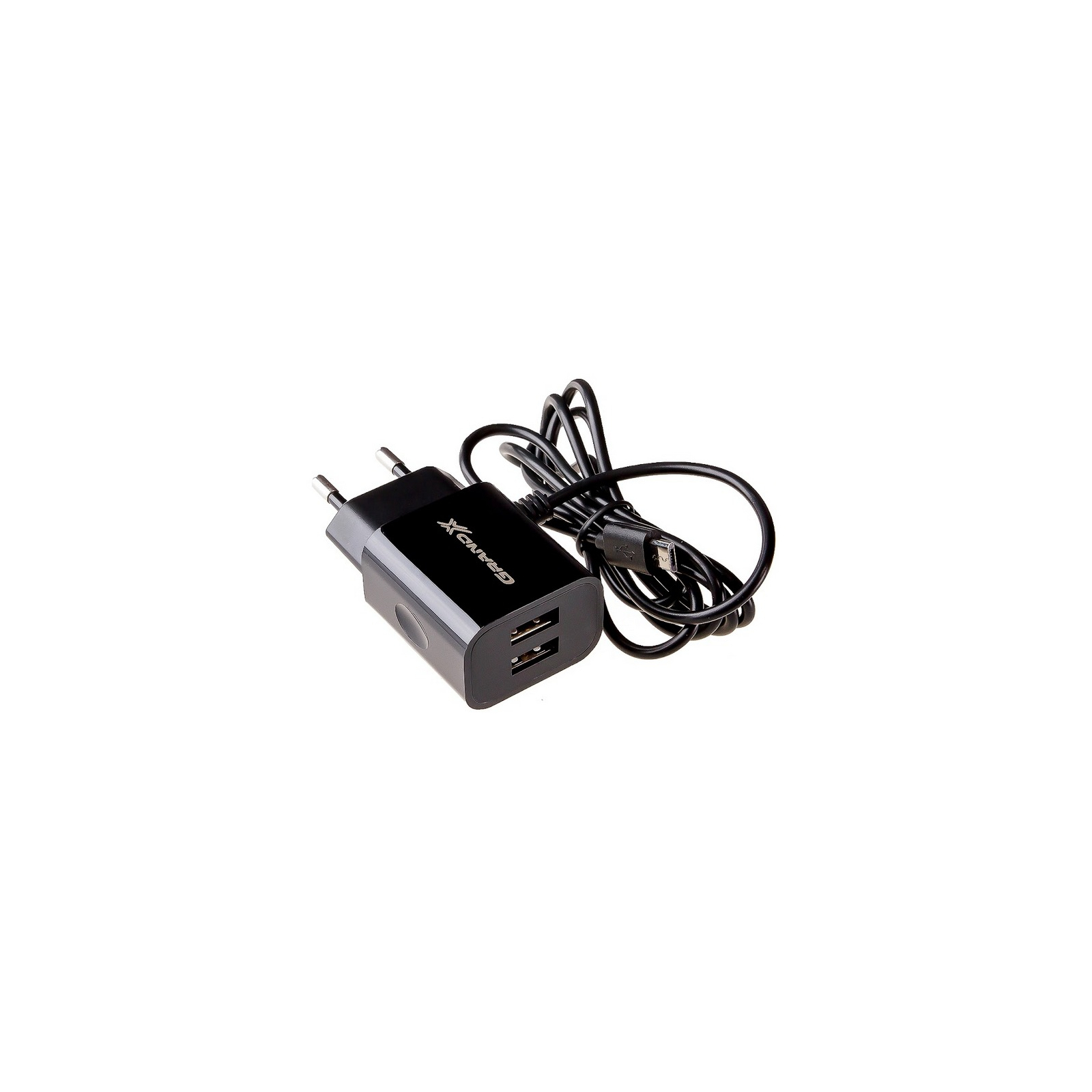 Зарядний пристрій Grand-X 5V 2,1A 2USB + micro USB Black (CH-35B) зображення 3