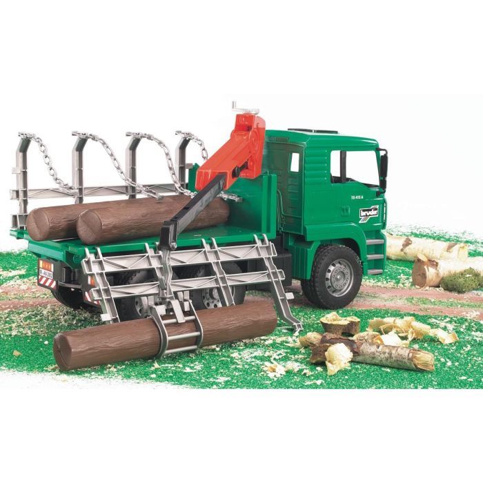 Спецтехника Bruder MAN перевозчик брёвен с краном-погрузчиком 1:16 (02769) изображение 9