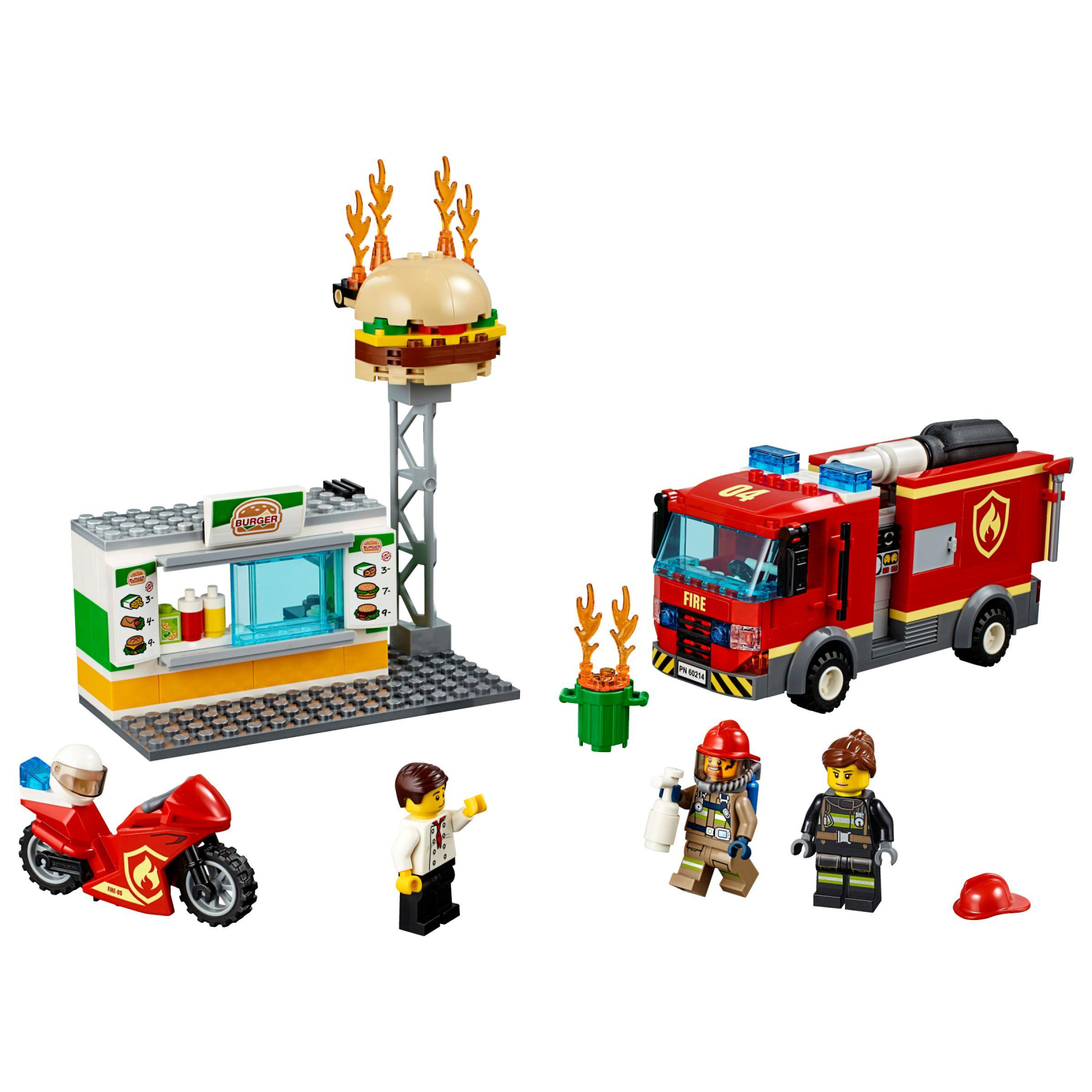 Конструктор LEGO City Пожежа в бургер-кафе 327 деталей (60214) зображення 2