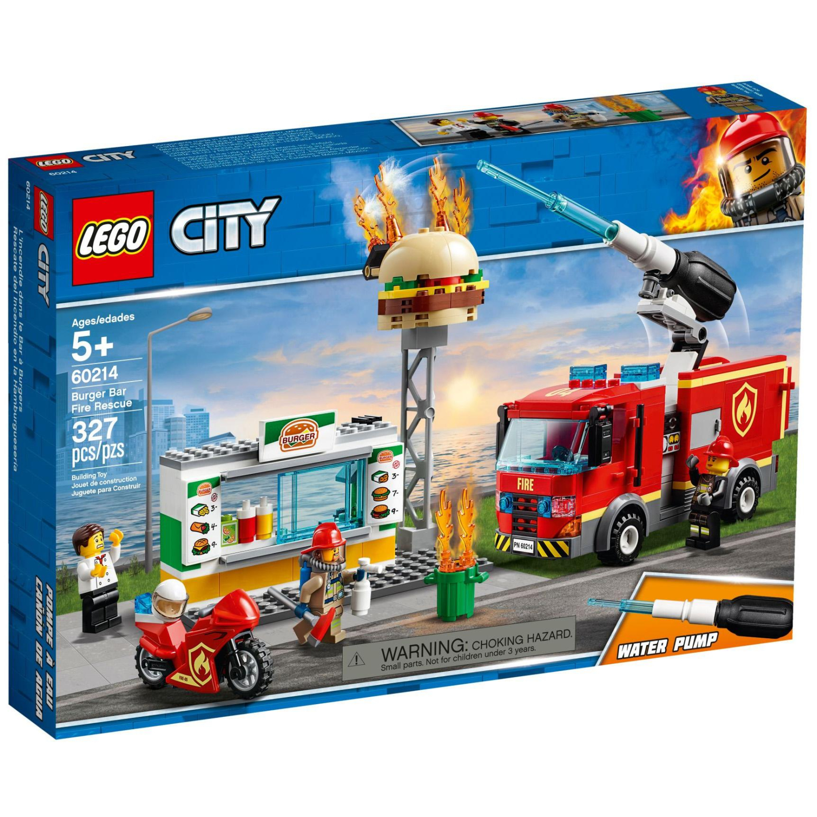 Конструктор LEGO City Пожар в бургер-кафе 327 деталей (60214)