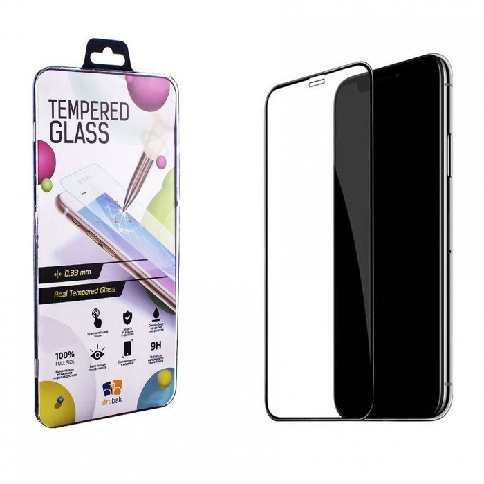 Стекло защитное Drobak для iPhone 11 Pro Max (Black) (500277)