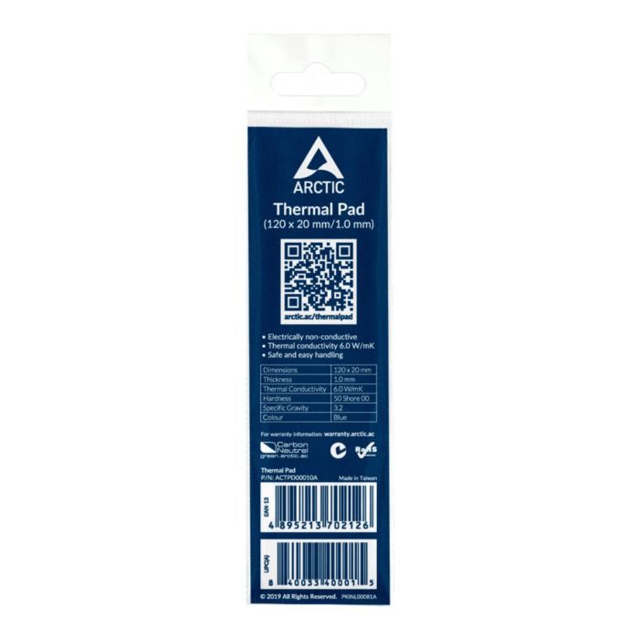 Термопрокладка Arctic Thermal pad 120x20mm t 1.0mm (ACTPD00010A) изображение 2