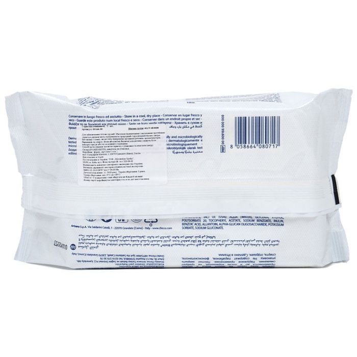 Детские влажные салфетки Chicco 72 шт для груди очищающие (09166.00) изображение 2