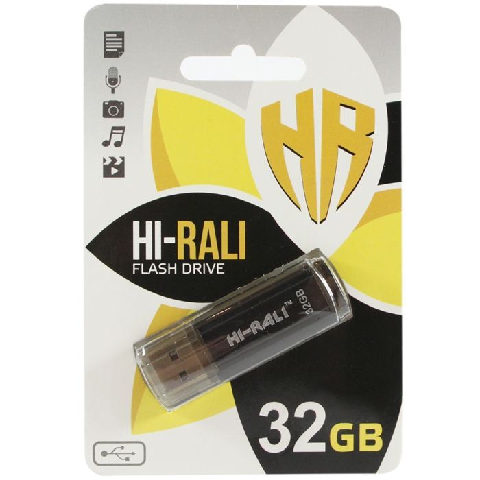 USB флеш накопитель Hi-Rali 32GB Stark Series Black USB 2.0 (HI-32GBSTBK)