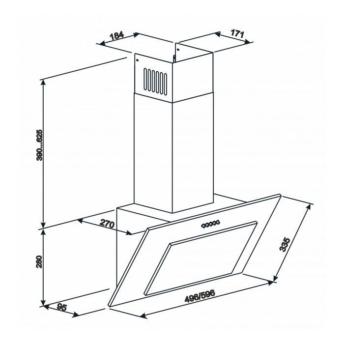 Витяжка кухонна Eleyus VERTICAL 1000 60 BL зображення 12