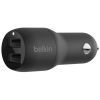 Зарядное устройство Belkin Car Charger 24W Dual USB-A black (CCB001BTBK)