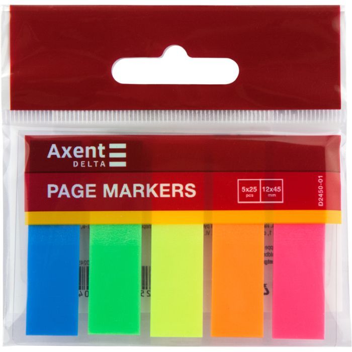 Стікер-закладка Axent Plastic bookmarks 5х12х45mm, 125шт (D2450-01) зображення 2