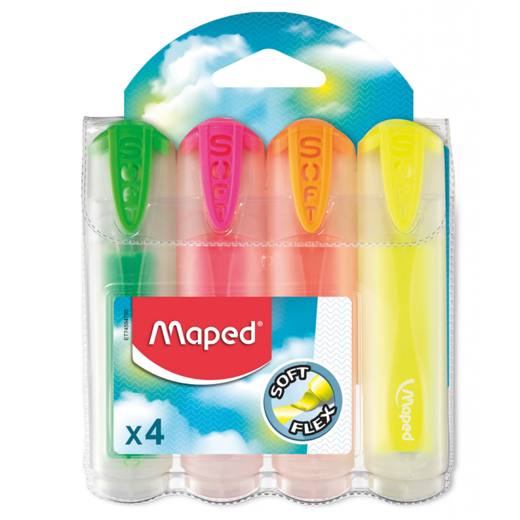 Набор маркеров Maped набор Fluo Peps Ultra Soft Transparent 1-5 мм 4 шт (MP.745947)