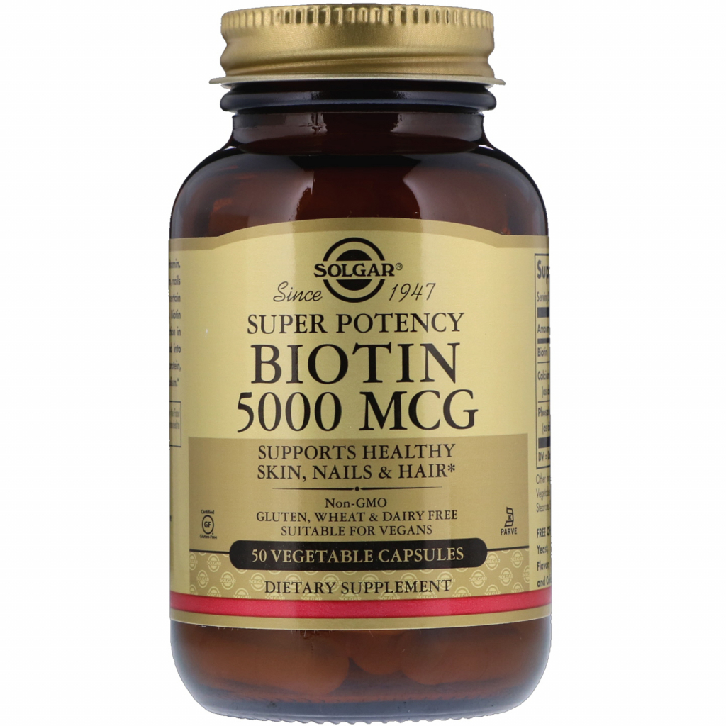 Витамин Solgar Биотин (В7) 5000 мкг, 50 гелевых капсул (SOL-00313)