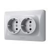 Розетка Videx BINERA 2ая с заземлением серебр (VF-BNSK2G-SS) изображение 2
