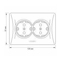 Розетка Videx BINERA 2ая с заземлением серебр (VF-BNSK2G-SS) изображение 6