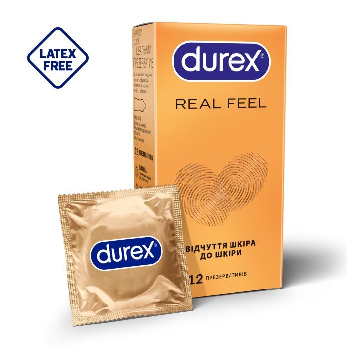 Презервативы Durex Real Feel из синтетического латекса (безлатексные) 3 шт. (5052197026689)