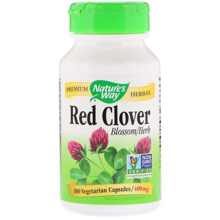 Травы Nature's Way Красный Клевер, Red Clover, 400 мг, 100 Вегетарианских Капс (NWY-16000)