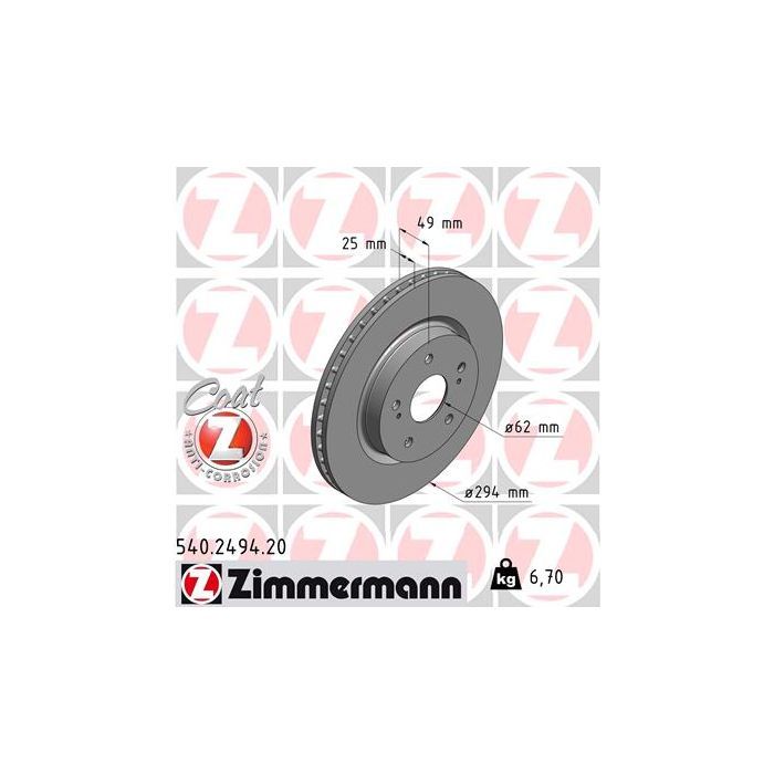 Тормозной диск ZIMMERMANN 540.2494.20