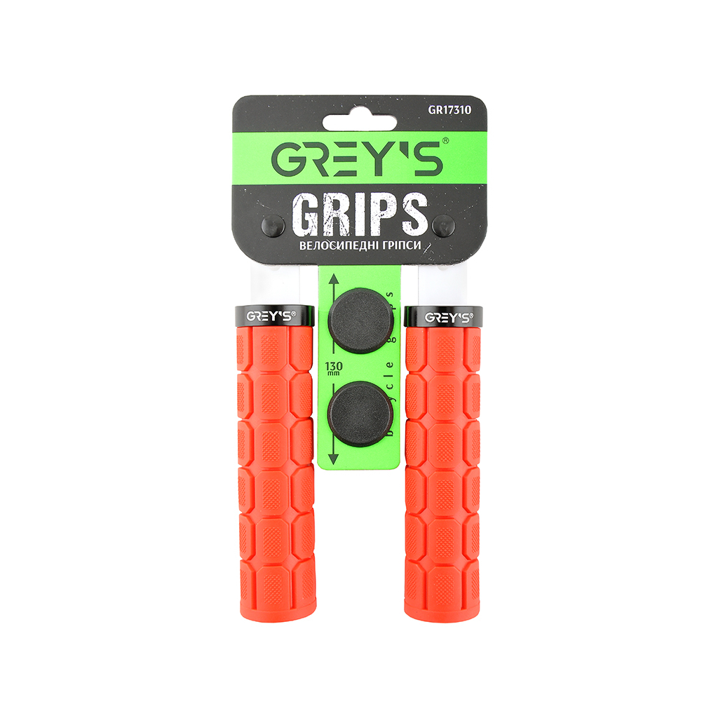 Грипсы Grey's с резиновым покрытием 2 шт 130 мм Red (GR17310)