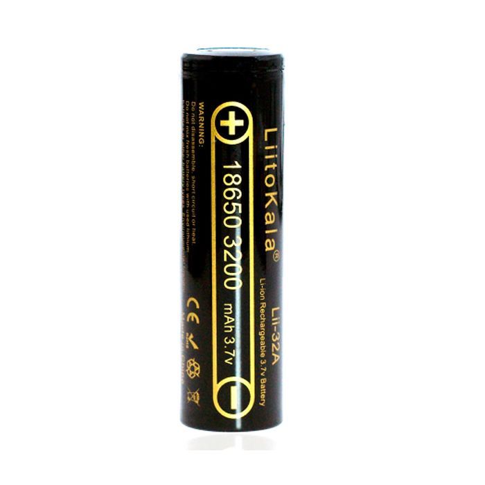 Аккумулятор 18650 3200mAh Li-Ion, (3050-3350mah), 3.7V (2.75-4.2V), Blac Liitokala (Lii-32A)