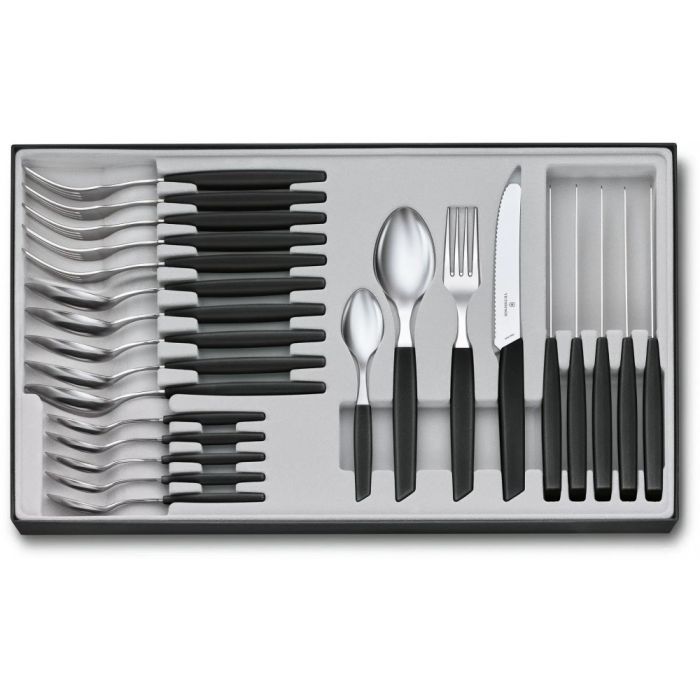 Набір столових приборів Victorinox Swiss Modern Table Set 24 шт Tomato Black (6.9093.11W.24)