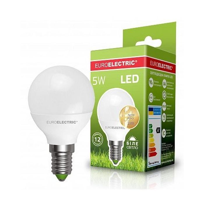 Лампочка EUROELECTRIC LED G45 5W E14 4000K 220V (LED-G45-05144(EE)) изображение 2