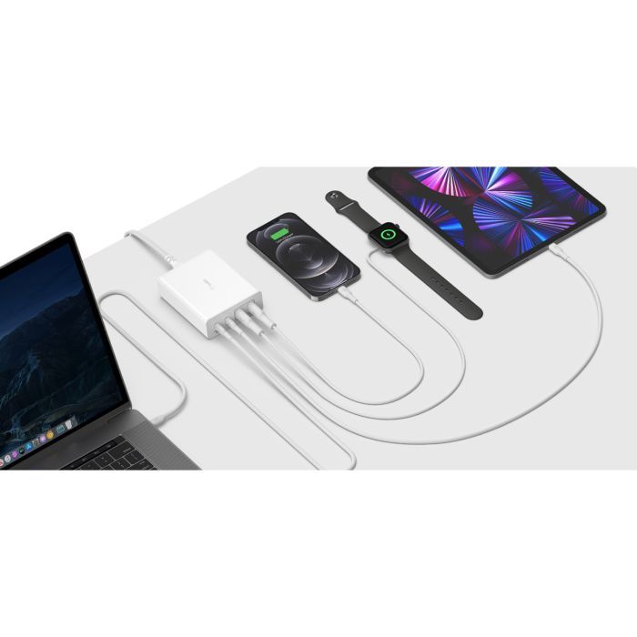 Зарядное устройство Belkin Home Charger 108W GAN Dual USB-С/USB-A (WCH010VFWH) изображение 6