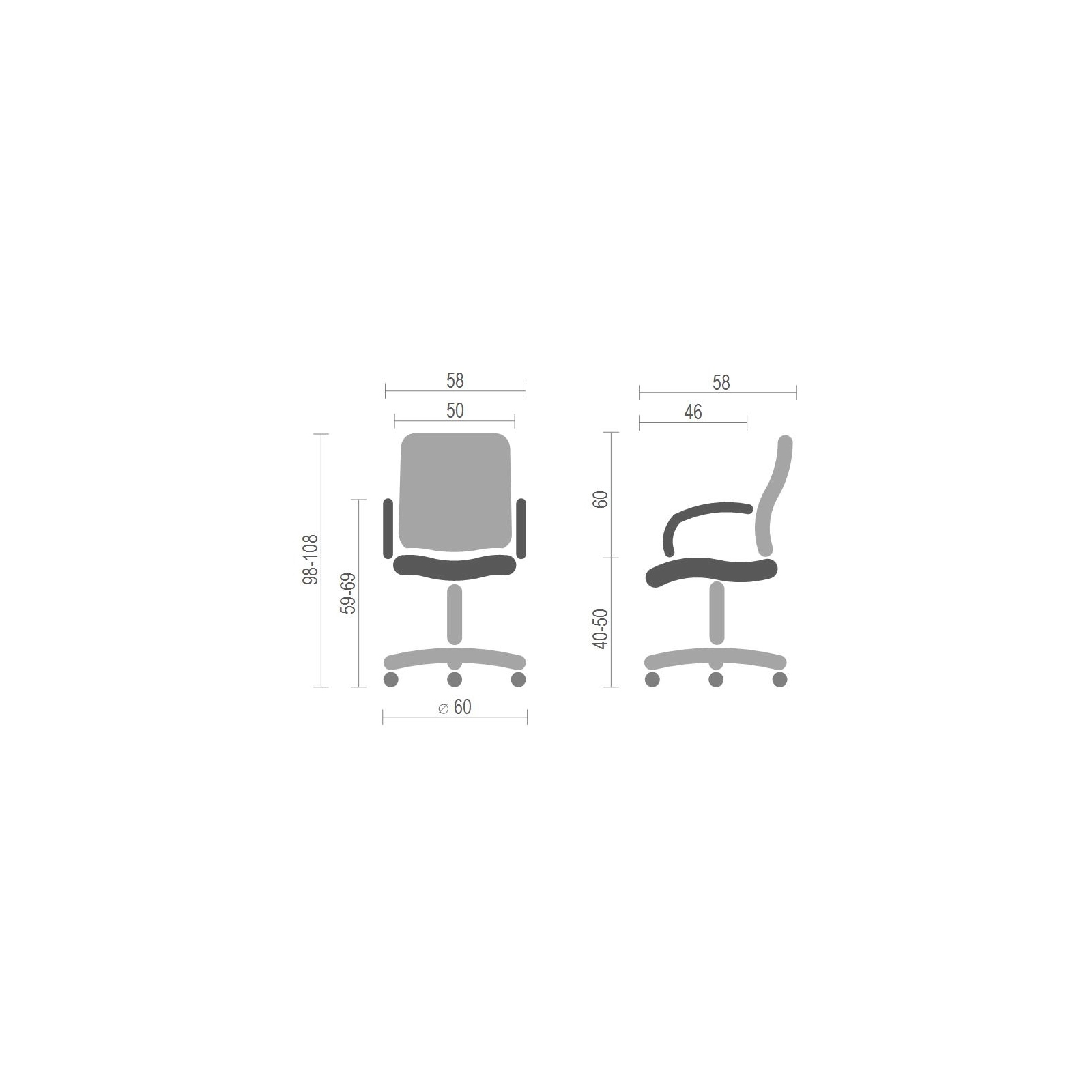 Офісне крісло Аклас Натан CH TILT Темно-коричневий (57748) зображення 2