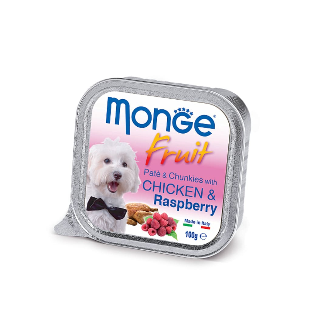 Консервы для собак Monge DOG FRUIT курица с малиной 100 г (8009470013215)