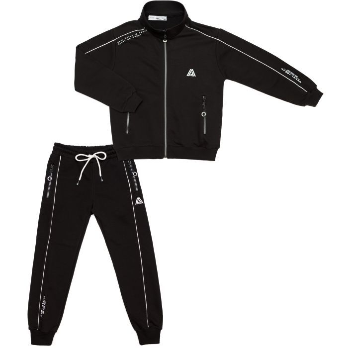 Спортивный костюм детский A-Yugi на молнии (7052-146B-black)