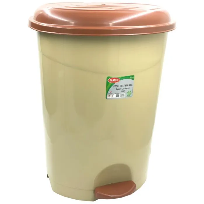 Контейнер для сміття Planet Household №5 з педаллю бежевий 50 л (10345) зображення 2