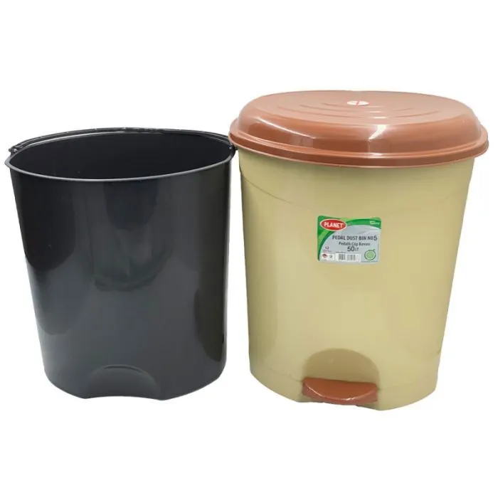 Контейнер для сміття Planet Household №5 з педаллю бежевий 50 л (10345) зображення 4