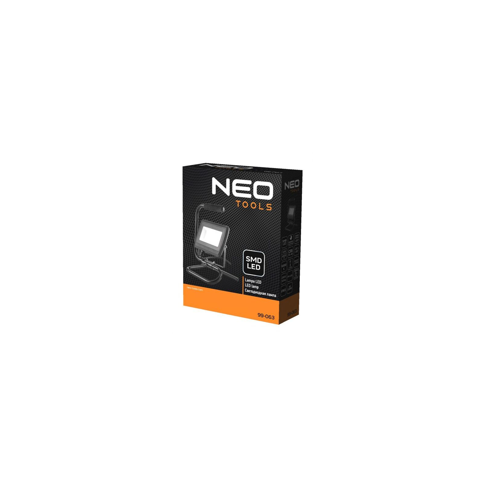 Прожектор Neo Tools алюминий 220В 50Вт 4500 люмен SMD LED, кабель 2 м с вилкой (99-063) изображение 5