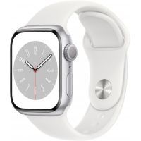Смарт-часы Apple Watch Series 8 GPS 41mm Silver Aluminium Case with White Sport Band - Regular (MP6K3UL/A)