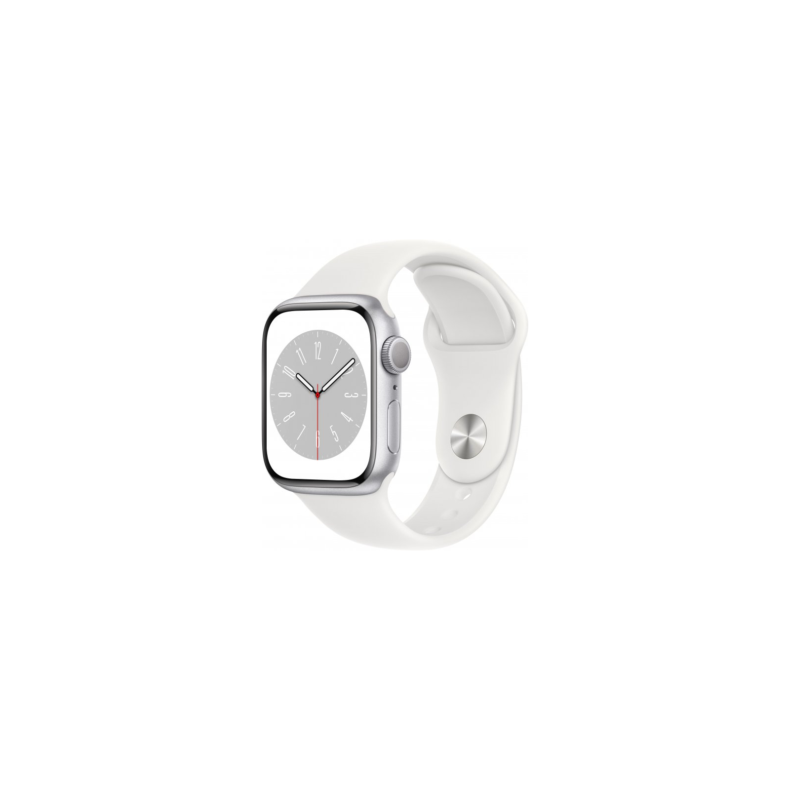 Смарт-часы Apple Watch Series 8 GPS 41mm Silver Aluminium Case with White Sport Band - Regular (MP6K3UL/A)