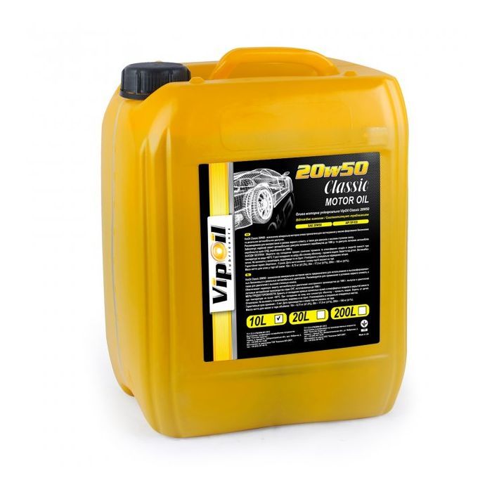Моторное масло VIPOIL VipOil Classic 20W-50 SF/CD, 10л (0252403)