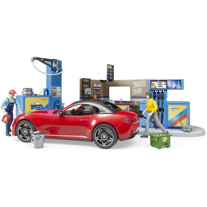 Игровой набор Bruder АЗС с автомойкой, автомобилем и фигурками (62111) изображение 3