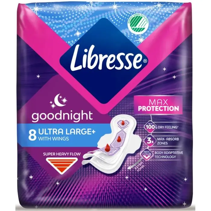 Гигиенические прокладки Libresse Ultra Goodnight Large 8 шт. (7322540960235) изображение 2