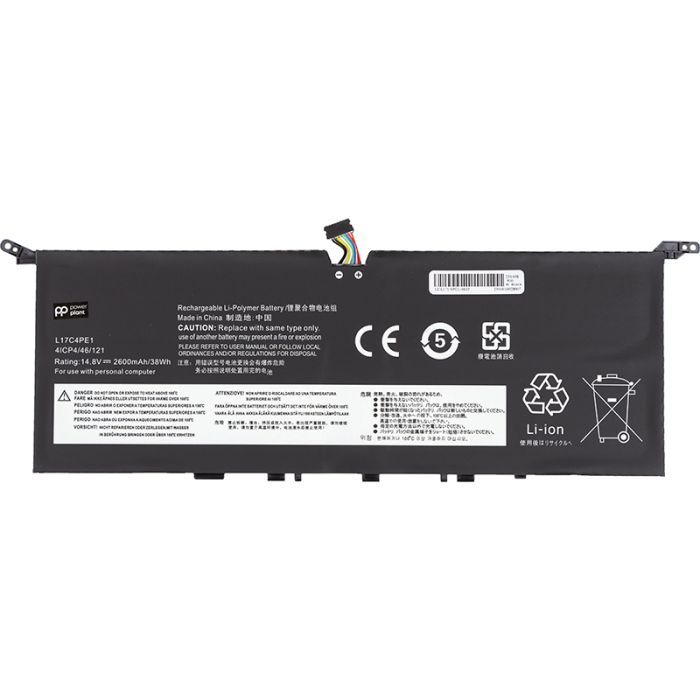 Аккумулятор для ноутбука LENOVO Yoga S730-13IWL (L17C4PE1) 14.8V 2600mAh PowerPlant (NB481415)