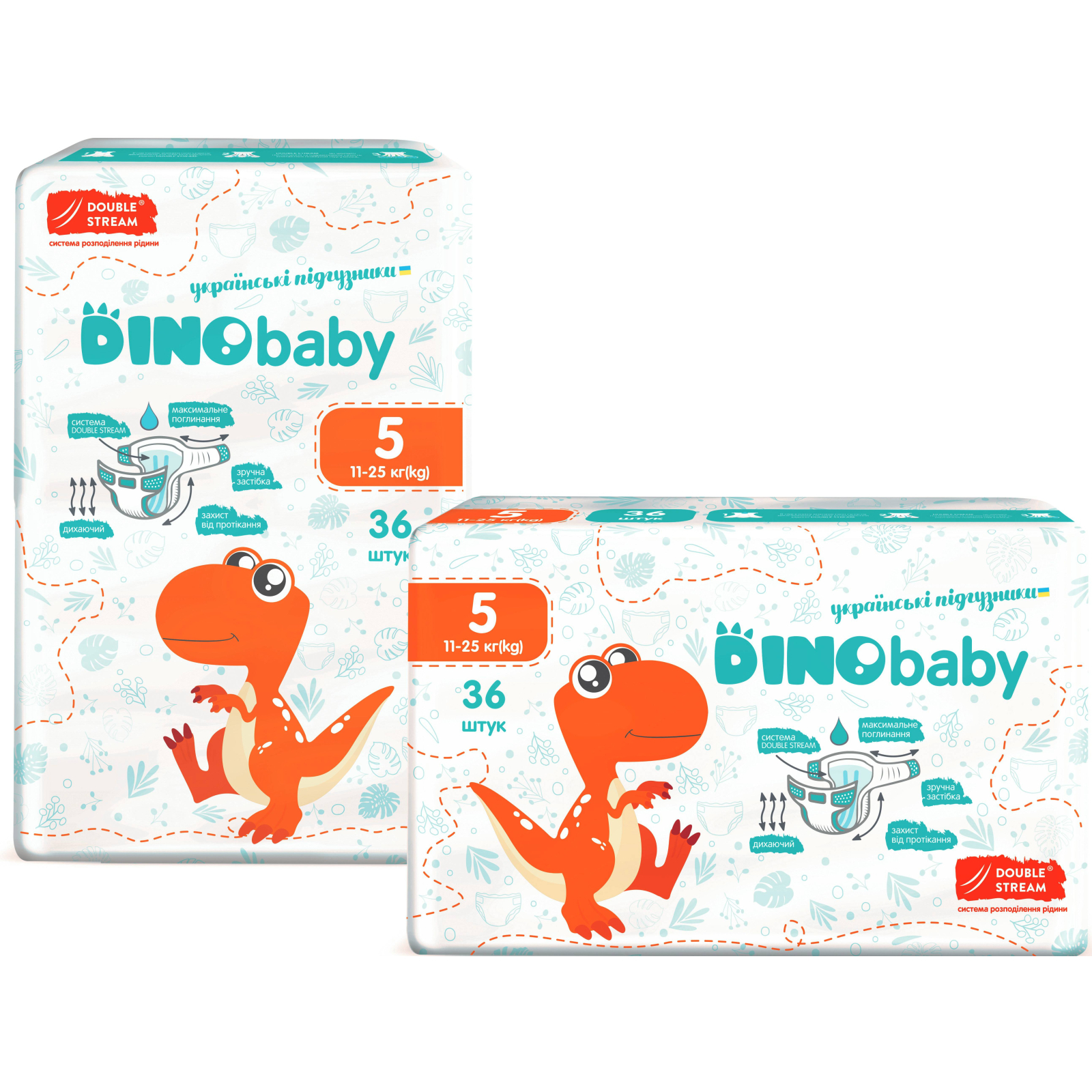 Підгузки Dino Baby Розмір 5 (11-25 кг) 36 шт (4823098410614) зображення 2