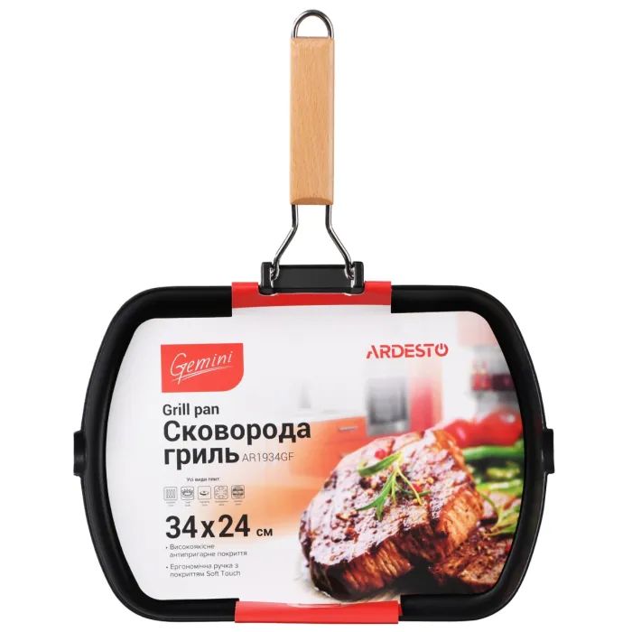 Сковорода Ardesto Gemini Baceno Grill 34х24 см (AR1934GF) зображення 3