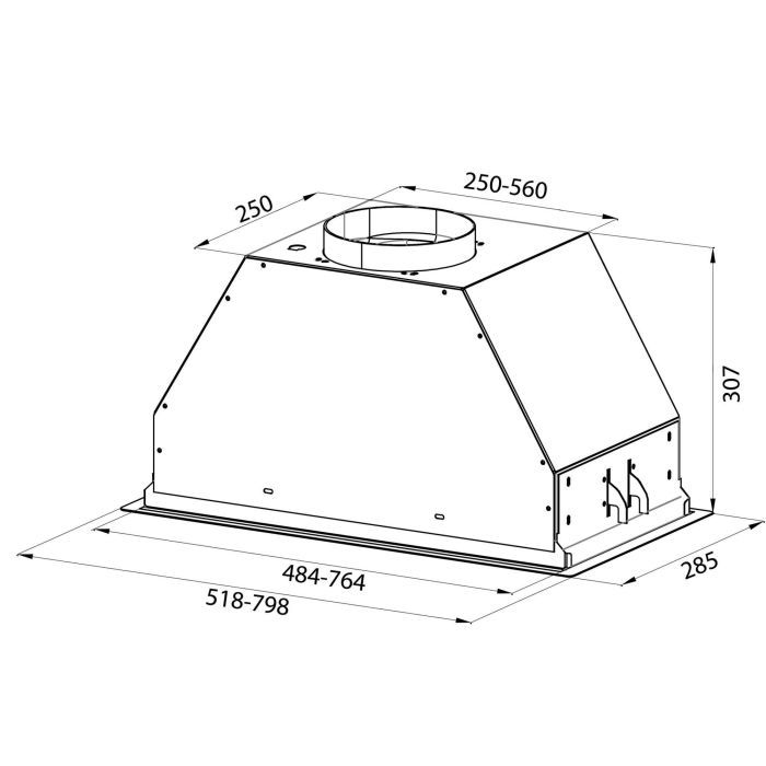 Витяжка кухонна Pyramida ABH 80 SRC (1150) GBL зображення 5