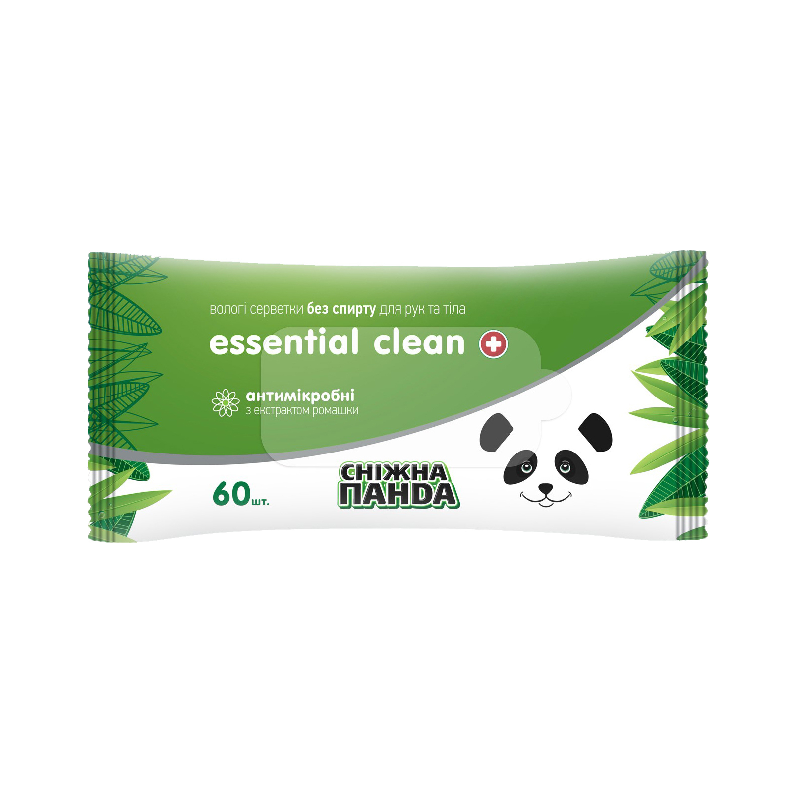 Вологі серветки Сніжна Панда Essential Clean Ромашка 60 шт. (4820183970558)