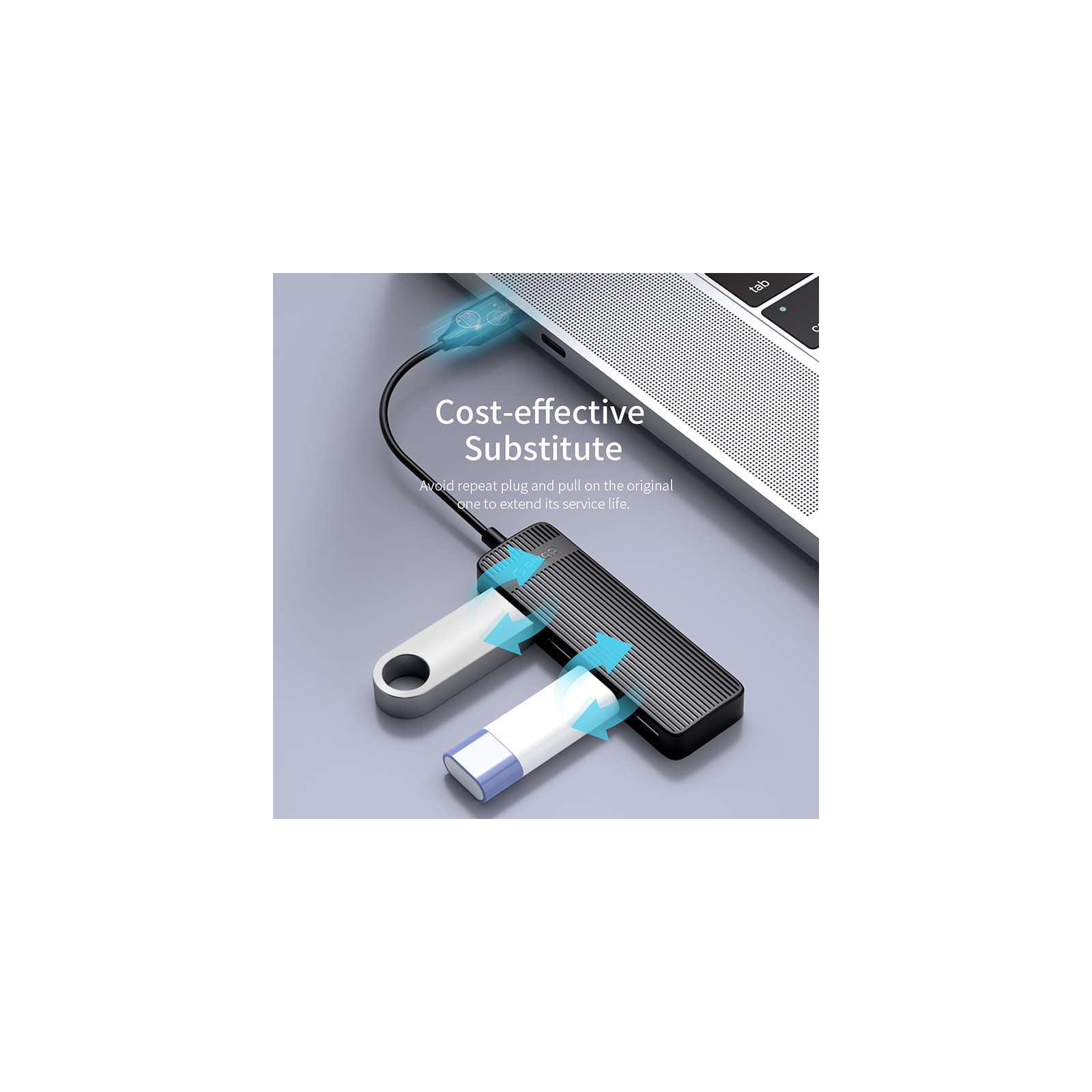 Концентратор Orico USB 2.0 4 ports (FL02-WH-BP) (CA913527) изображение 2