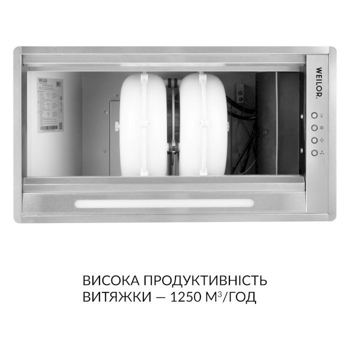 Витяжка кухонна Weilor PPE 8265 SS 1250 LED Strip зображення 6