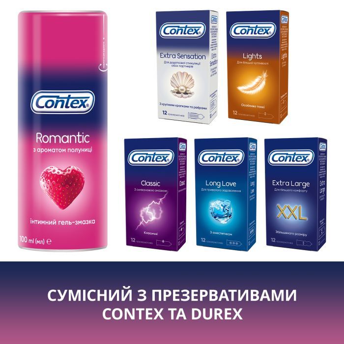 Интимный гель-смазка Contex Romantic с ароматом клубники (лубрикант) 100 мл (4820108005174) изображение 4