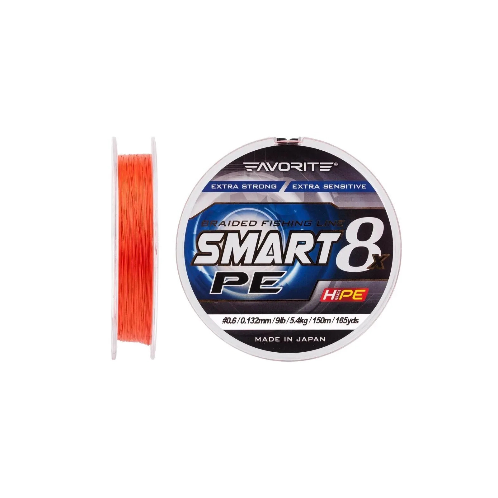 Шнур Favorite Smart PE 8x 150м 0.6/0.132mm 9lb/5.4kg Red Orange (1693.10.80) зображення 2