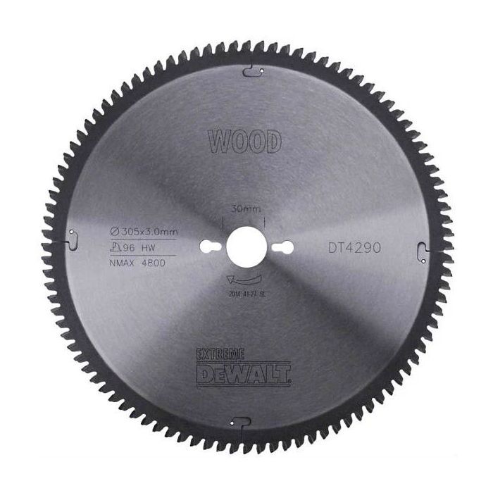 Диск пильний DeWALT EXTREME WORKSHOP, 305 х 30 мм, 96 z, TCG, - 5 градусів, надчистий різ (DT4290)