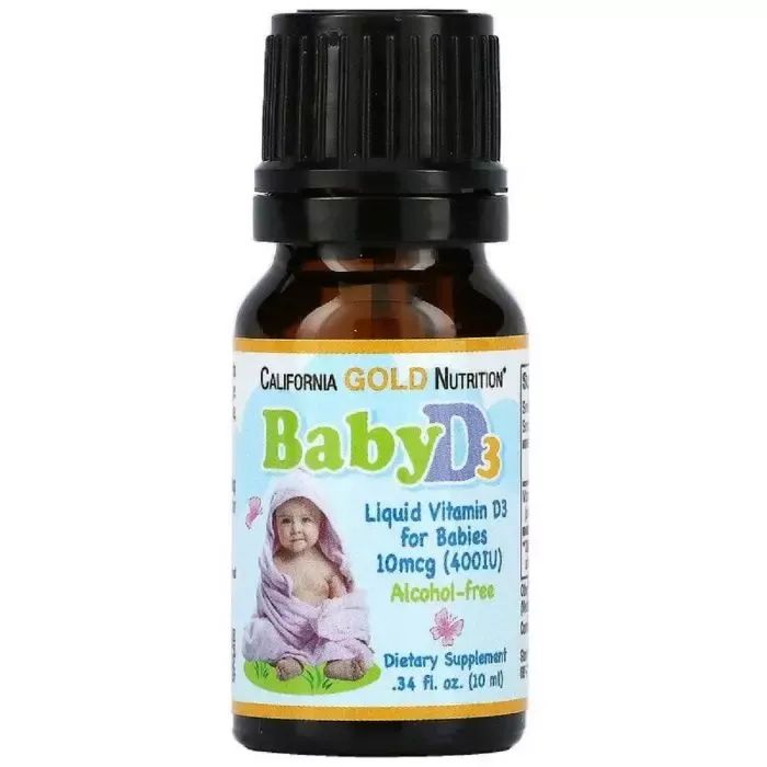 Вітамін California Gold Nutrition Дитячий вітамін D3 400 МО, Baby Vitamin D3 Liquid, 10 мл (CGN-01034) зображення 3