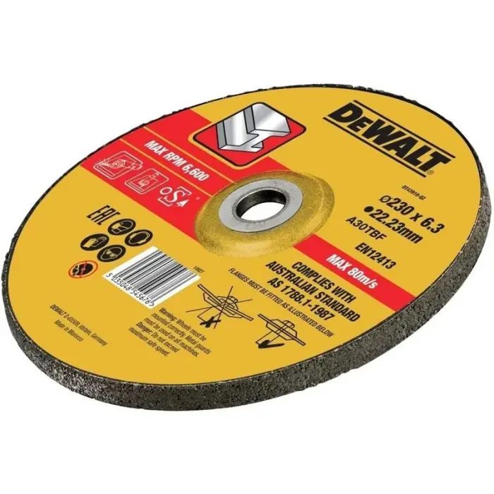 Круг зачистной DeWALT черный/цветной металл, 230х6.0х22.23 мм (DT43919) изображение 2