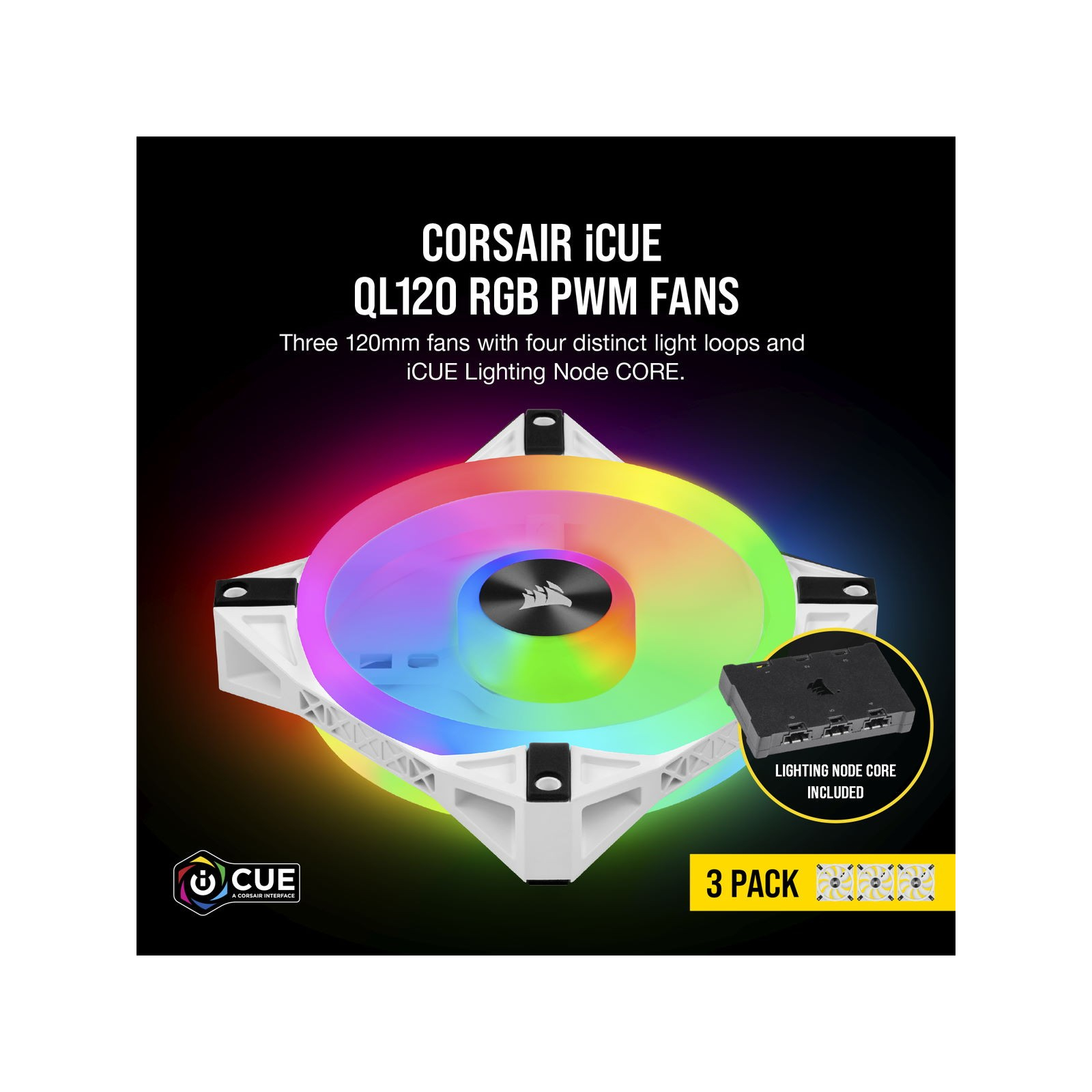 Кулер для корпуса Corsair QL Series, WHITE QL120 RGB (CO-9050104-WW) изображение 9