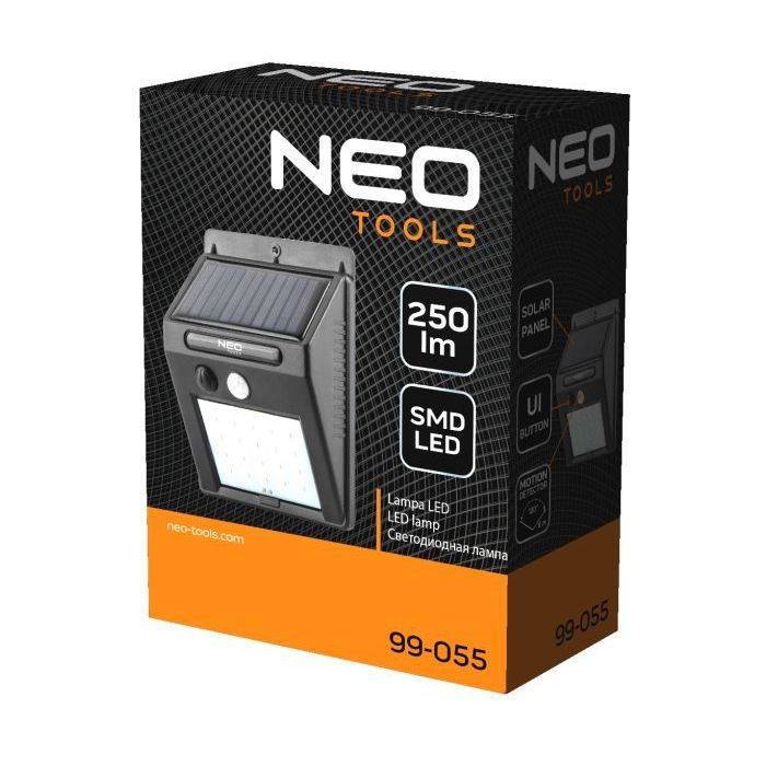 Прожектор Neo Tools 250 люмен, 1200 мАг, 3.7 Li-Ion, SMD LED, датчик руху та сутінків, IP44 (99-055) зображення 2